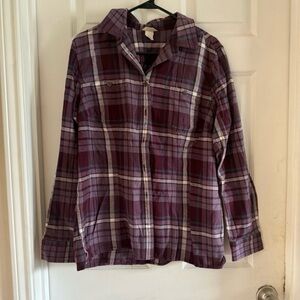 Duluth Men's Oysterous Standard Fit Flannel Cotton Plaid Shirt Purple Red